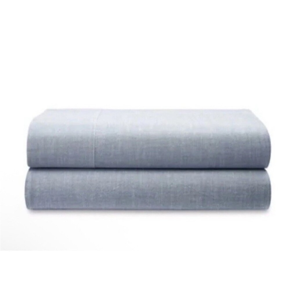 Ralph Lauren Queen Flat Sheet Workshirt Chambray in Blue NEW MSRP $215